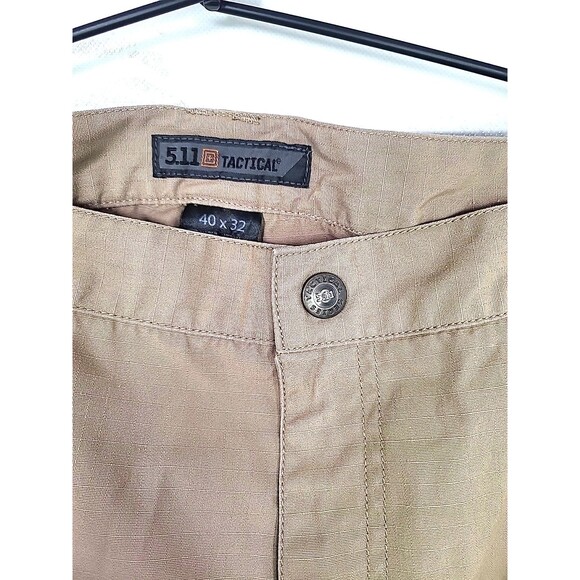 5.11 Tactical Mens 40x32 Pants Cargo Pockets Brown Side Waist Elastic Utilitech - Picture 3 of 8